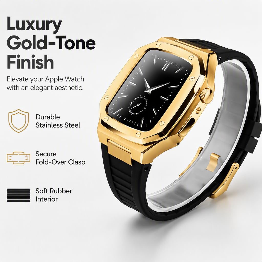 Cinturino in Metallo per Orologio da 44 mm, Cinturino in Acciaio Inossidabile Compatibile con Apple Watch Serie 9 8 7 6 5 4 3 2 1, Bracciale di Ricambio per 38 mm 40 mm (41MM)