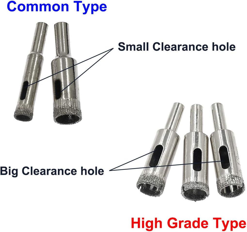 5pcs Diamond Drill Bits for Glass, Marble, Ceramic, Granite, 5/32" to 1/2"