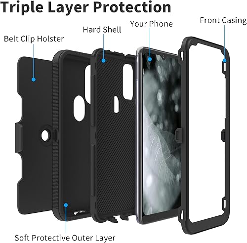 Miniatura 3 de Funda para Motorola Moto G PureMoto G Power 2022, resistente protección contra caídas de triple capa, cuerpo completo, resistente, a prueba de