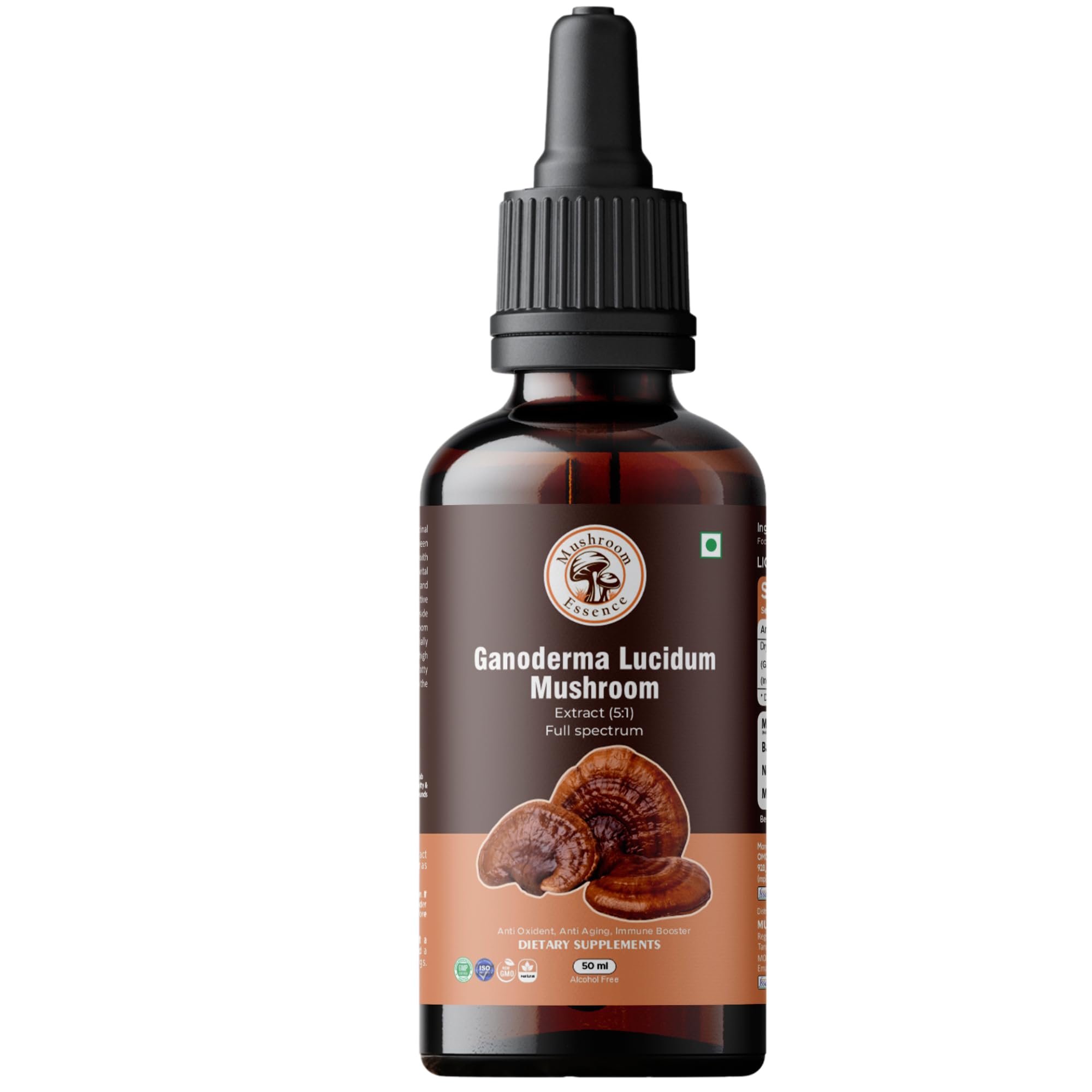 7-Mushroom Liquid Extract – Cordyceps Militaris, Chaga, Turkey Tail, Lion’s Mane, Reishi (Ganoderma), Shiitake & Oyster – 30ml (pack fo1) — Amazon image 8