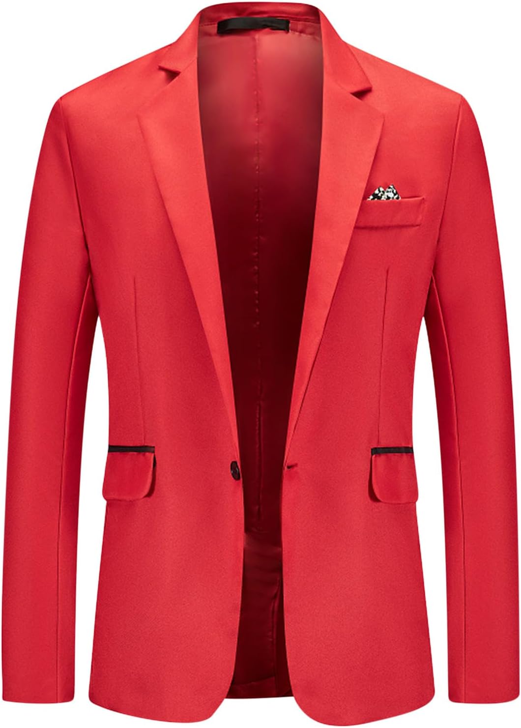 Men's Slim Fit One Button Blazer Suit Jacket Business Casual Coat