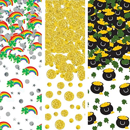Amscan Lucky Saint Patrick's Day Rainbows and Pots of Gold Foil Confetti Party Decoration (Pack of 1), Multicolor, 12 oz