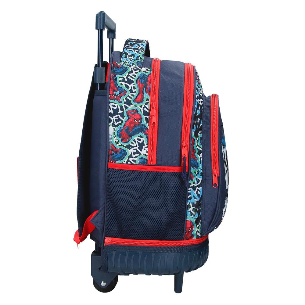 Joumma Marvel Grafity of Spiderman Zaino Compatto 2 Ruote Blu Navy 32x45x21 cm Poliestere