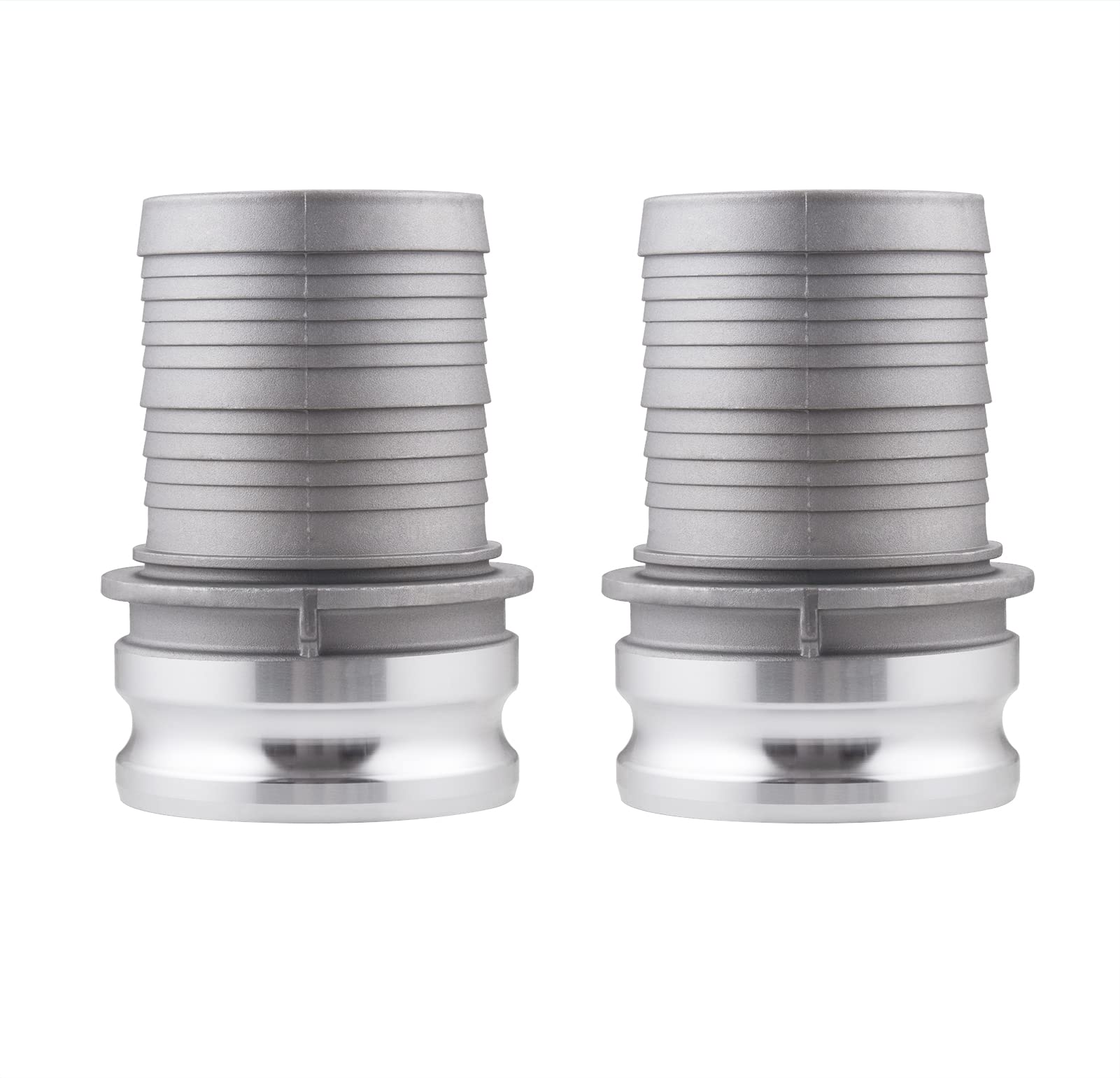 Aluminum Type E cam lock fittings,Cam and Groove Hose Fitting, 3" Plug x 3" Hose Barbed 2 Pack