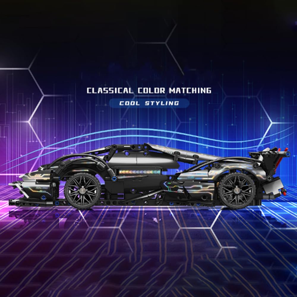 Technik Sports Car Building Kit, 1148 Pieces Supercar Racing Model Construction Kits, MOC Creative Construction Toys - Image 4