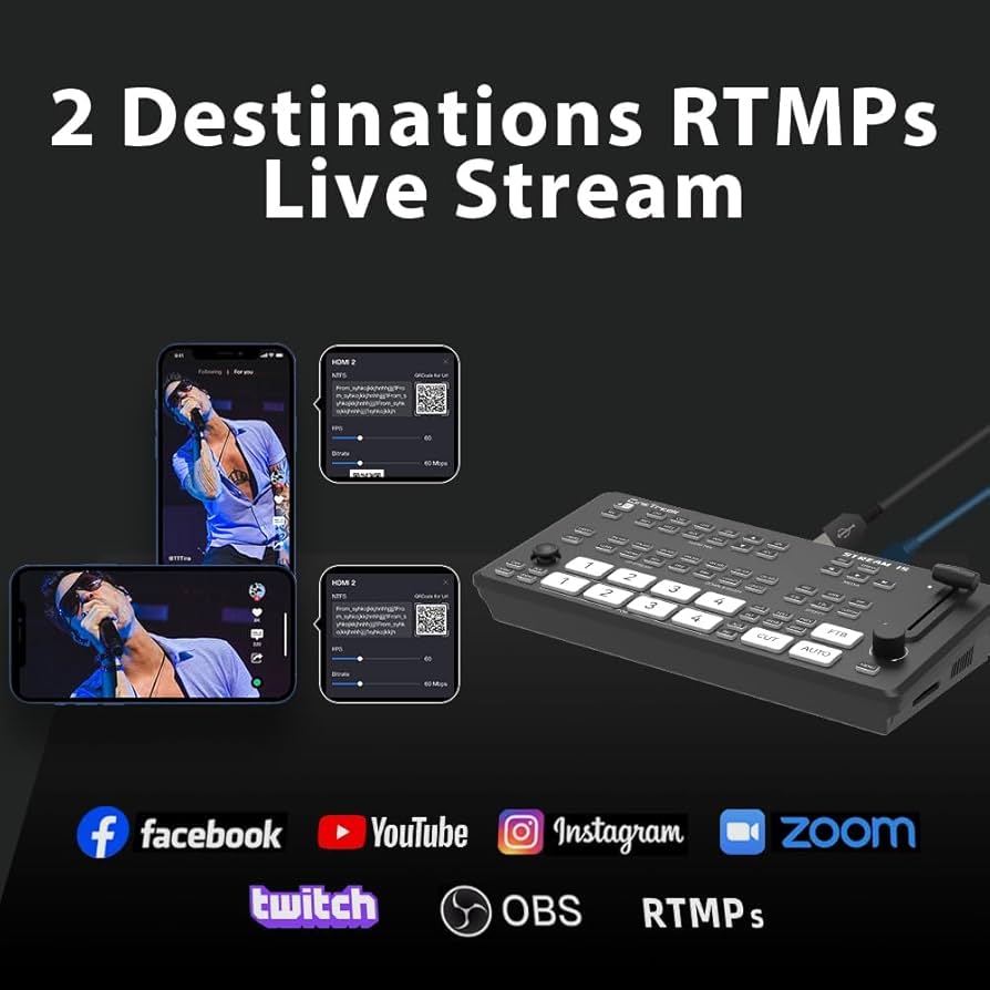 Producing Streaming Video for Multiple… Stream SH 2HDMI & 2SDI Pro Video Switcher Mixer - PTZ
