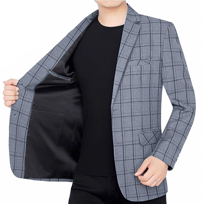 Casual Blazers Men's Casual Two Button Blazers Lightweight Jacket Sports Coat Pockets Fit Business Suit Western Sport Coats2