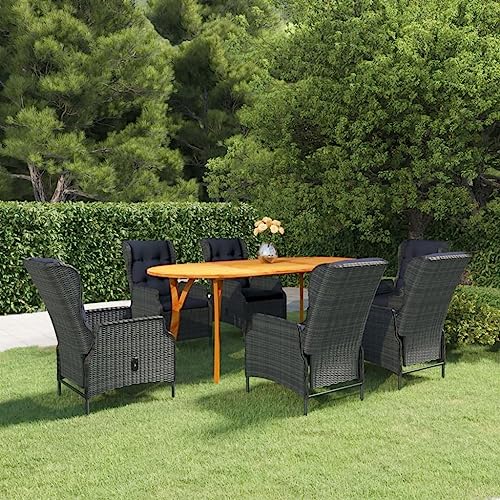 mtlskopl 7-Piece Patio Dining Set with Fire Pit
