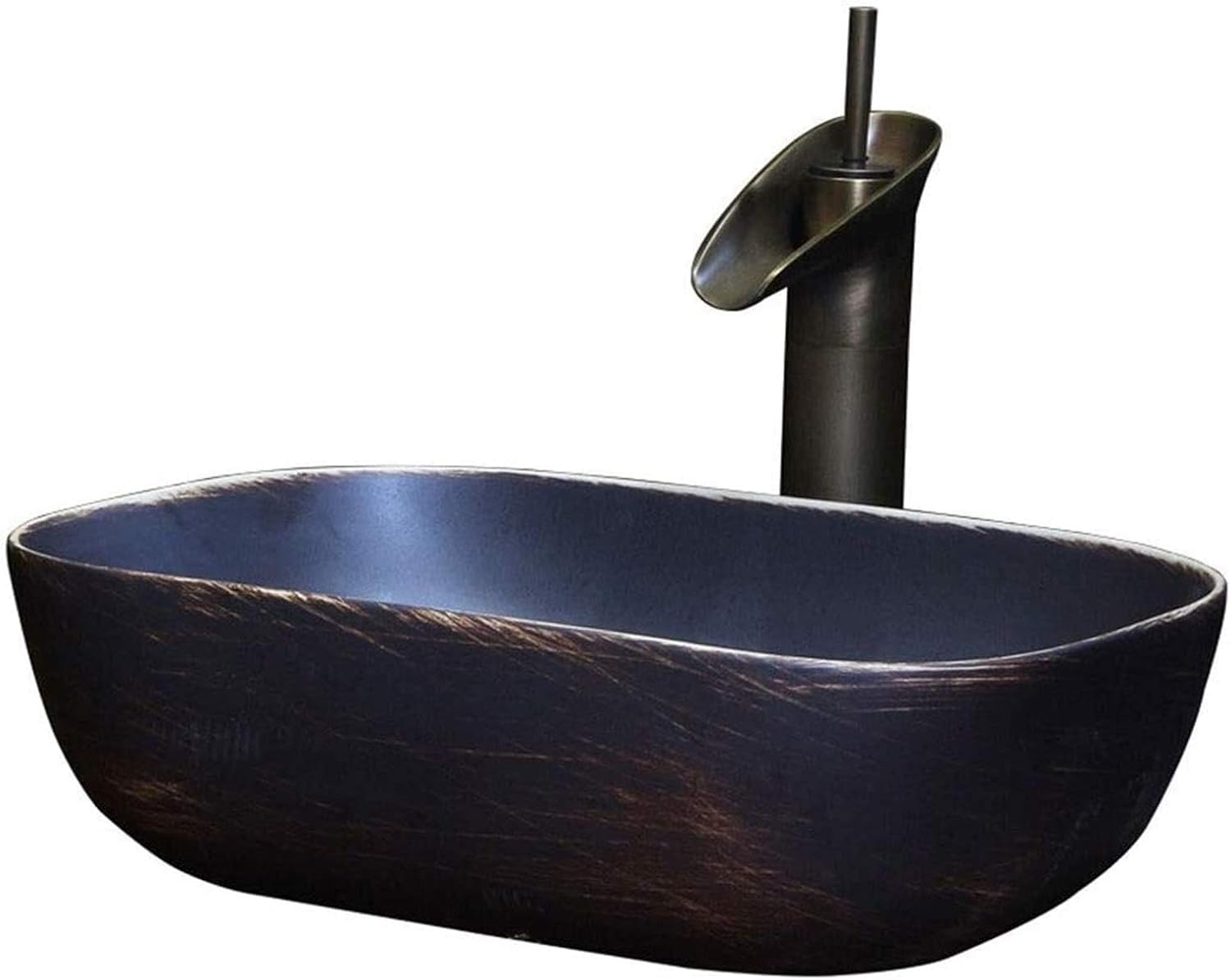Gljtuo Vessel Sinks, Bathroom Sink Above Counter Vessel Sink Basin Rectangle Vessel Sink Modern Oval Porcelain Ceramic Bathroom Lavatory Bowl Above Counter Toilet Sinks Wash Bas