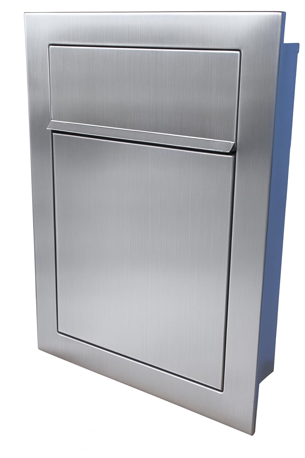 Buzón empotrado de acero inoxidable INOX, empotrable a ras, resistente a la intemperie, montaje en pared con cerradura, placa de identificación, DIN A4, adecuado para sobres DIN A4