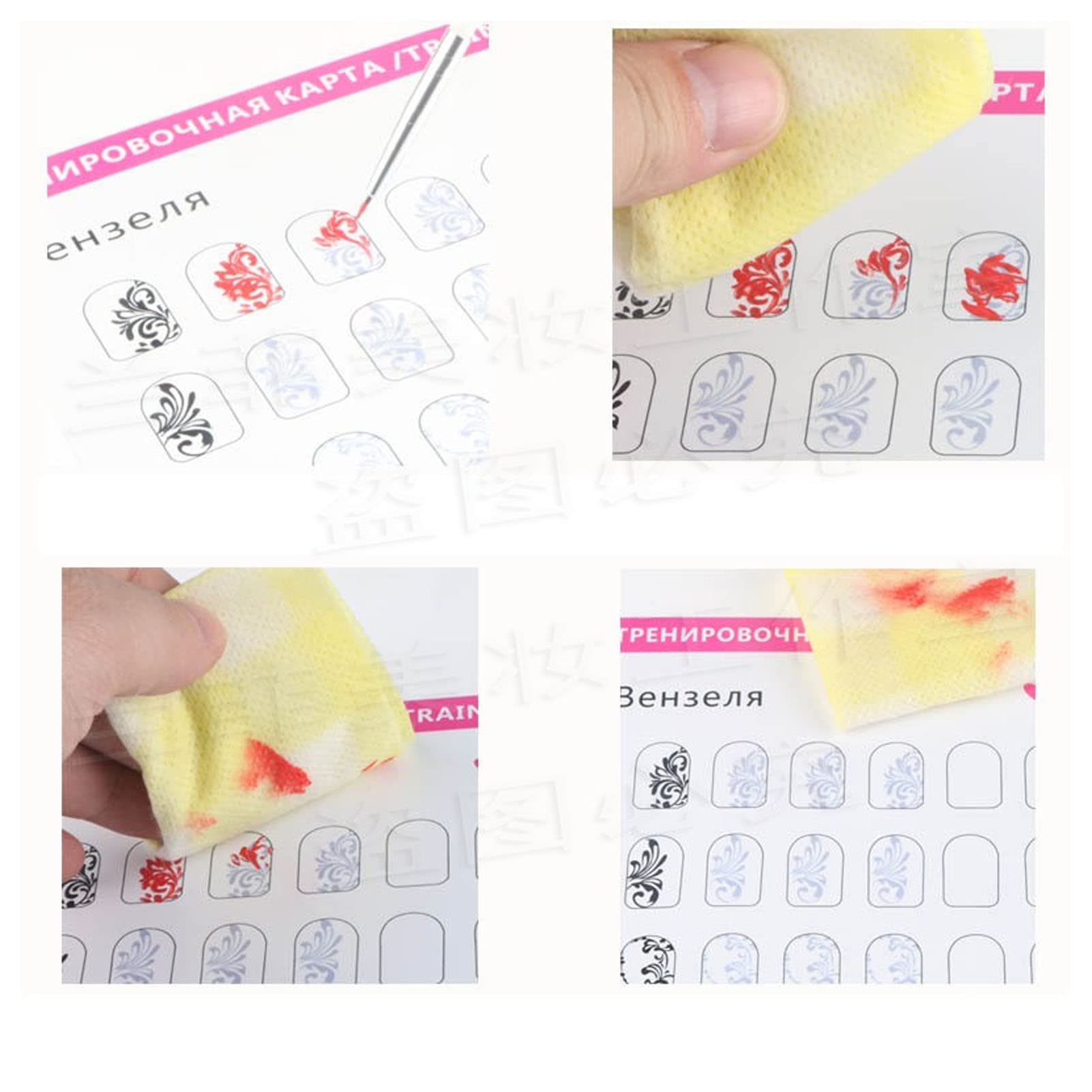 Tappetino Allenamento per Unghie Stereograph Lavabile Riutilizzabile Forme per Unghie Multiple 12 Modalità Foglio di Pratica per Nail Art per Nail Artist