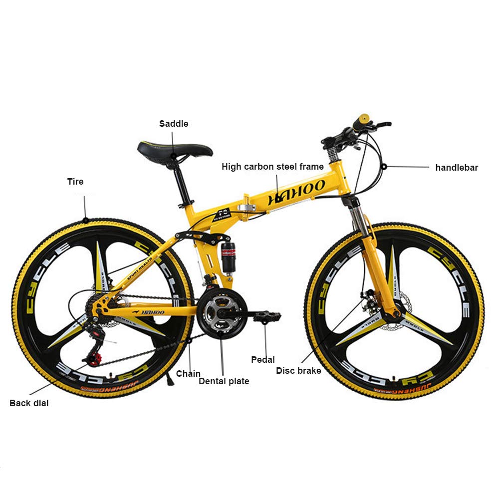 Amazon | 折りたたみマウンテンバイク大人高速道路通勤自転車高炭素鋼 