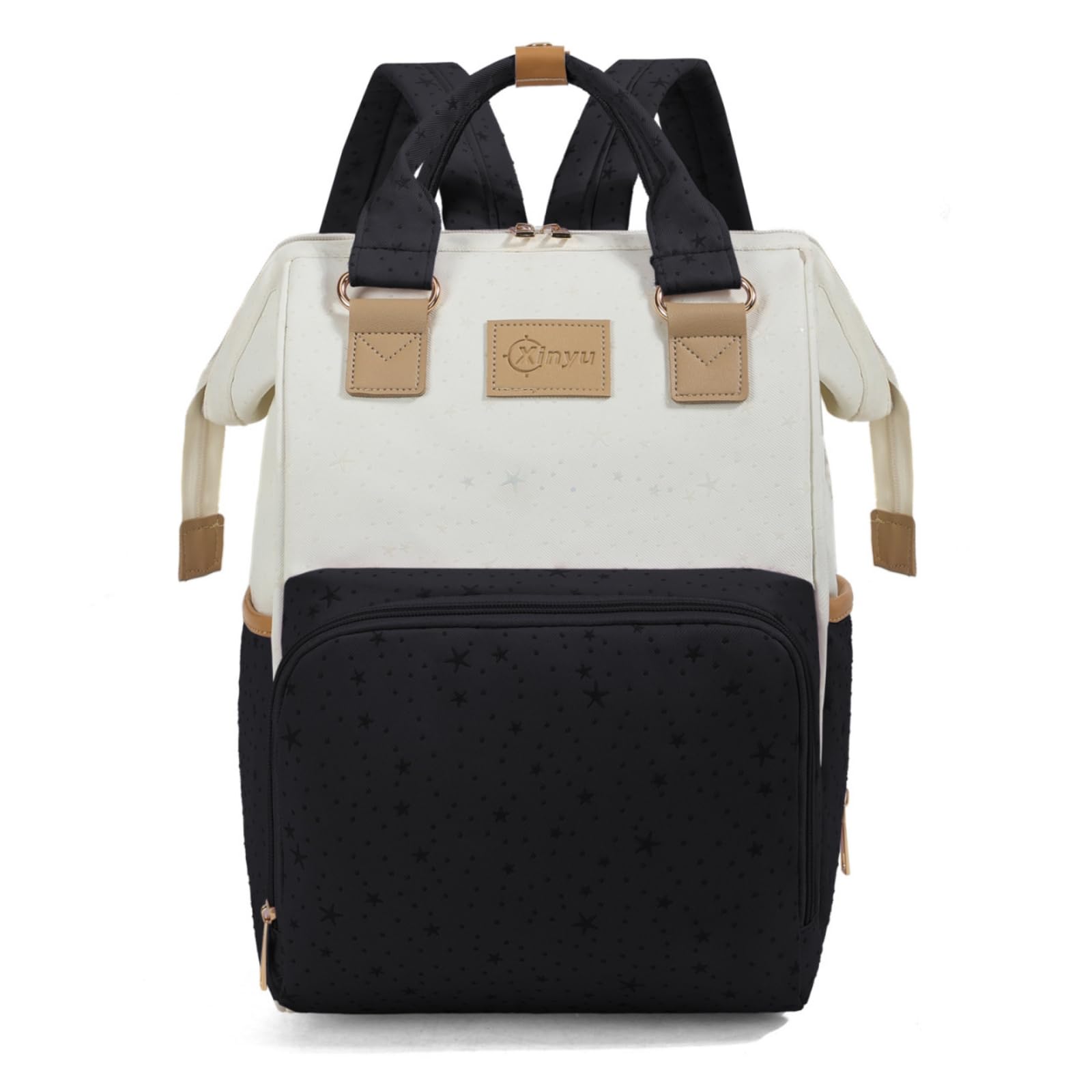Zaino Fasciatoio con Tasche Pratico Zaino Facile da Pulire Borsa Fasciatoio per Mamme, Neonati, Asilo Nido, Array, Nero