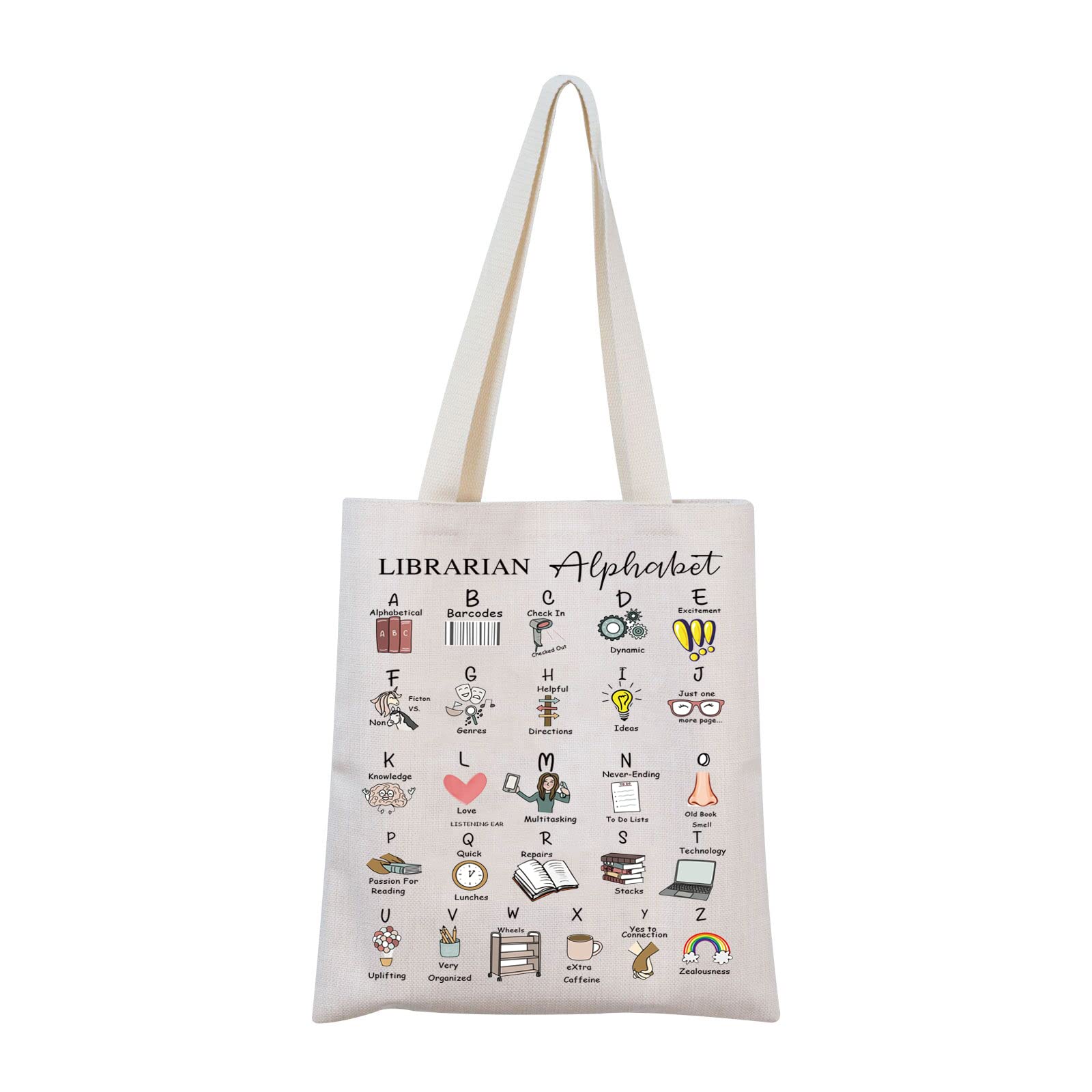 MNIGIU Librarian Tote Bag Librarian Thank You Gift Librarian Works Bag Librarian Book Bag Librarian Retirement Gift