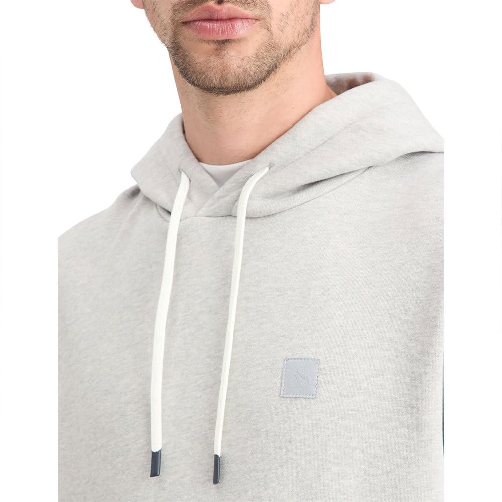 Scotch & Soda Essential odznaka Logo Hooded Bluza z kapturem Męska bluza z kapturem, Szary melanż 050, L