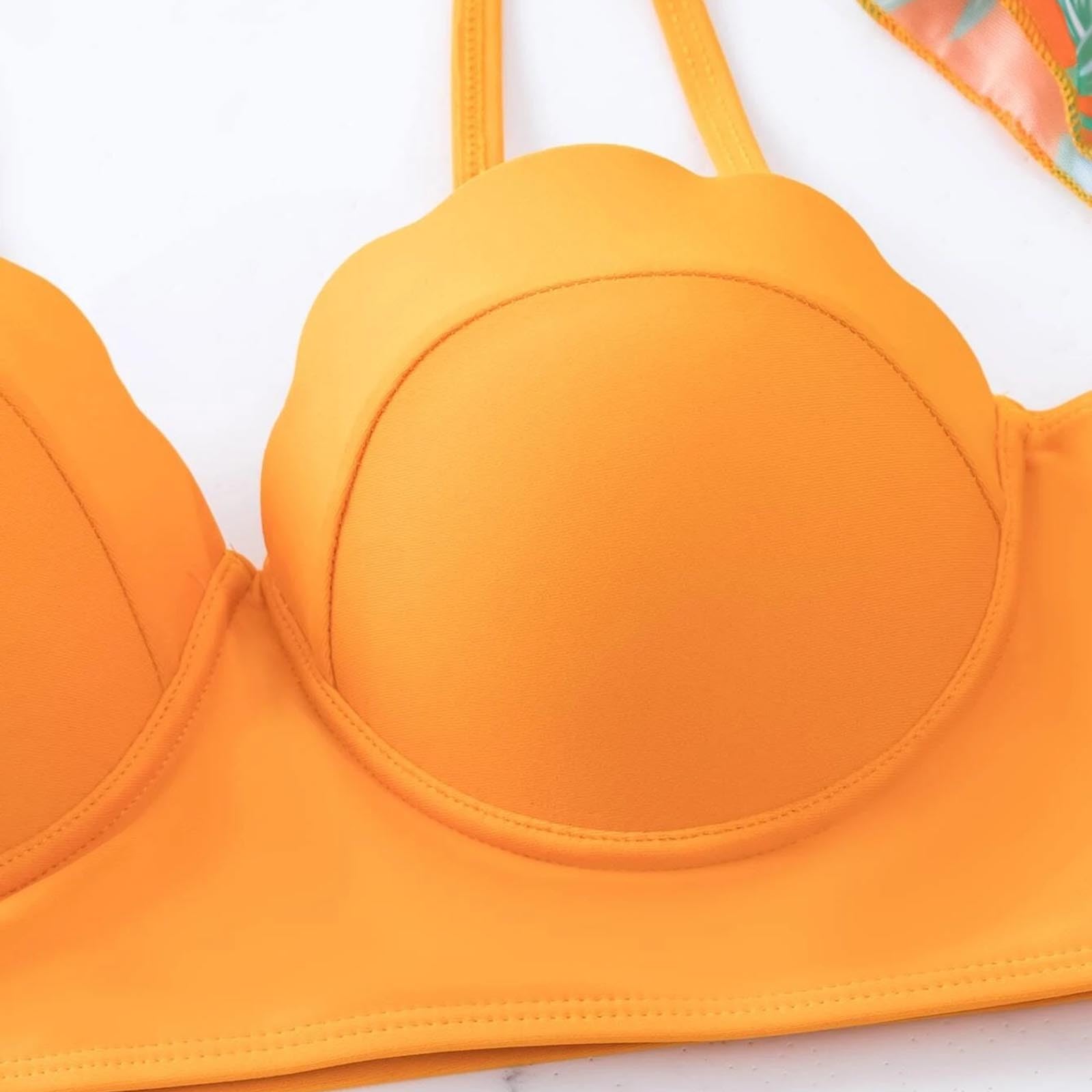 Ensemble Tankini 3 Pièces avec Haut à Manches Longues Haute et Push Up Maillot de Bain Élégant pour Femmes Tenue Plage Moderne 2024