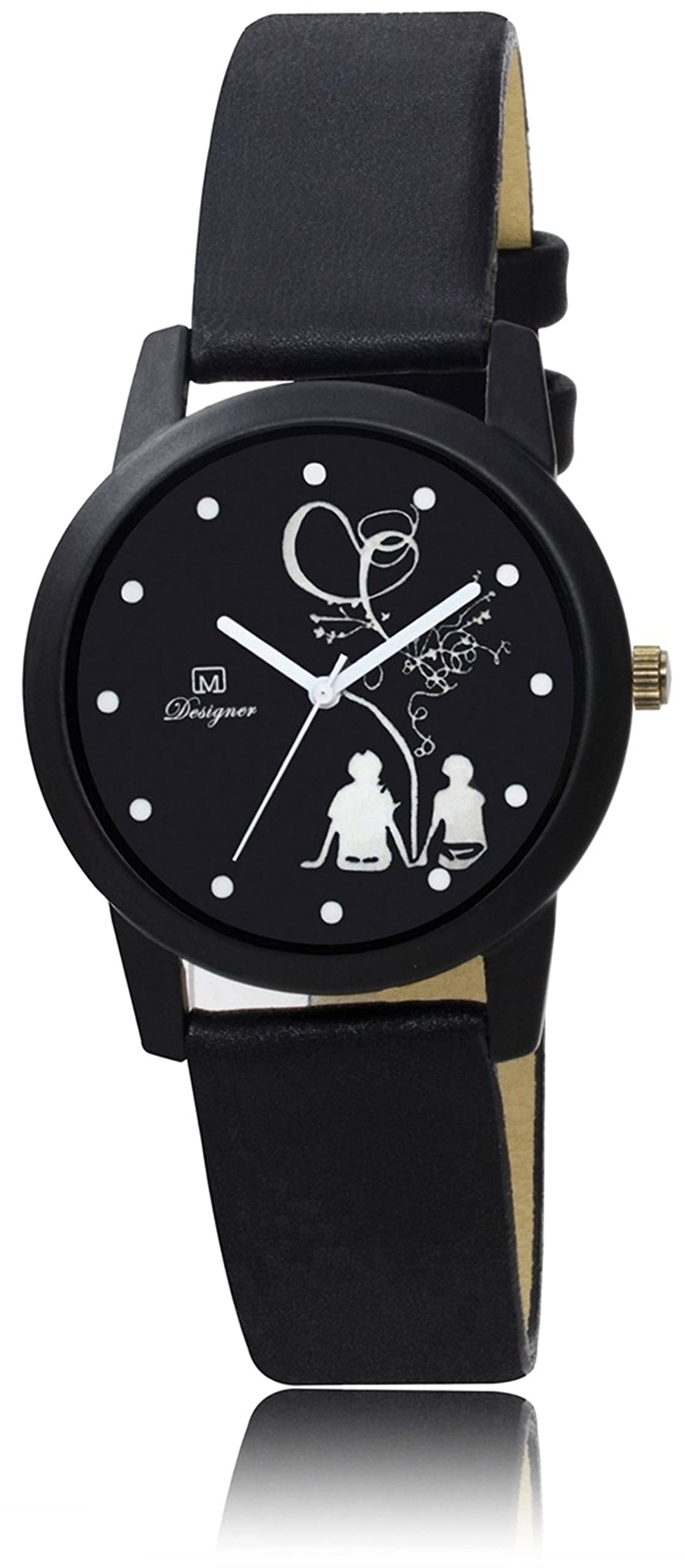 OM DESIGNER Lather Strape Analog Wrist Watch for Women & Girls BL-69 Black (B09T1T26L6) Amazon Price History, Amazon Price Tracker
