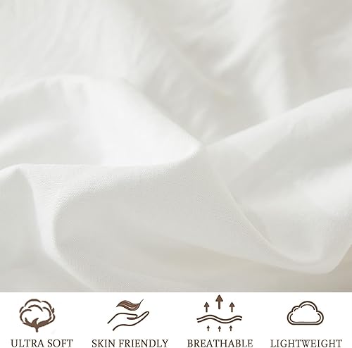 Miniatura 6 de Bedbay Juego de funda de edredón bohemia tamaño individual, diseño de casa de campo con bonito pompones, decoración estética de habitación para