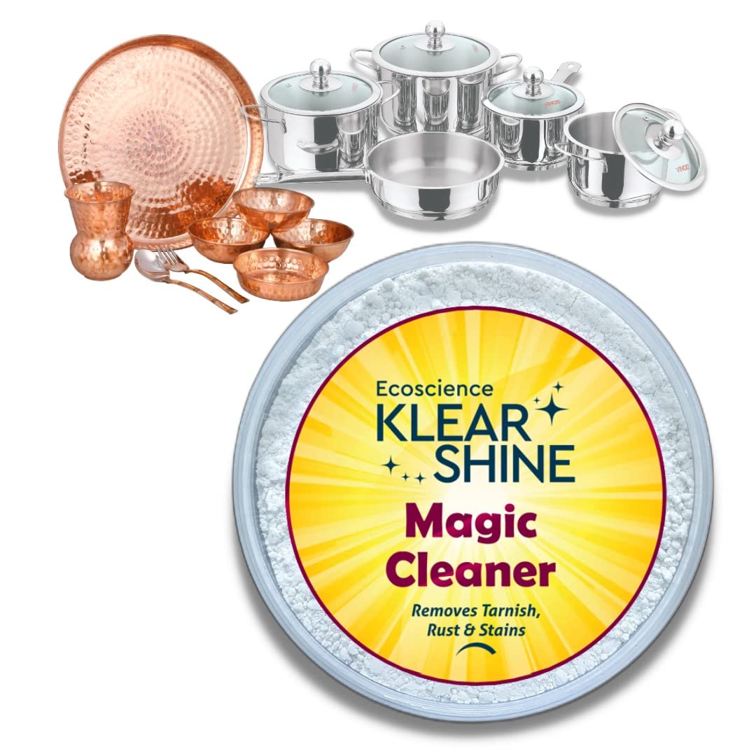 Klear Shine Magic Cleaner All purpose cleaner for Kitchen ware, Copper, Stainless Steel, Brass Shine Powder for Puja Utensils(Pack of 2) (B0BSVN7NDY) Amazon Price History, Amazon Price Tracker