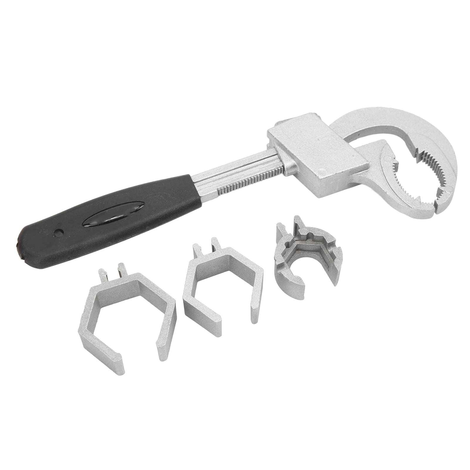 Llave universal de plástico ABS resistente al uso, llave de fontanero de gran apertura, diseño de dientes de tamaño ajustable, llave de fontanero, para el baño del hogar