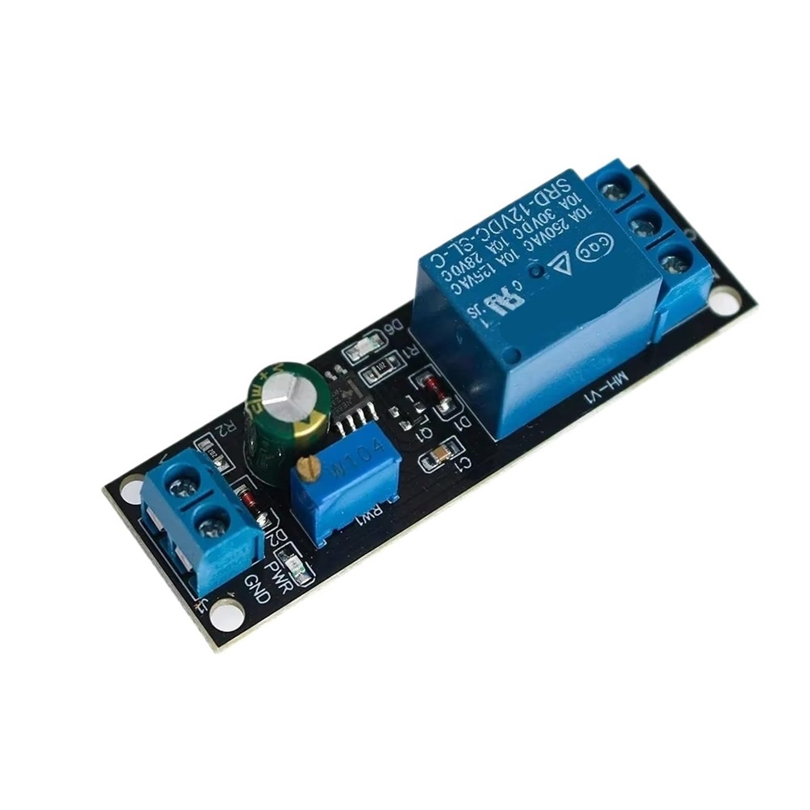 NE555 moduł opóźnienia, przełącznik czasowy, regulowany kontroler DC 12 V, timer, opóźnienie, przekaźnik, moduł osłonowy, 0 do 10 sekund, oscylator samochodowy (12 V)