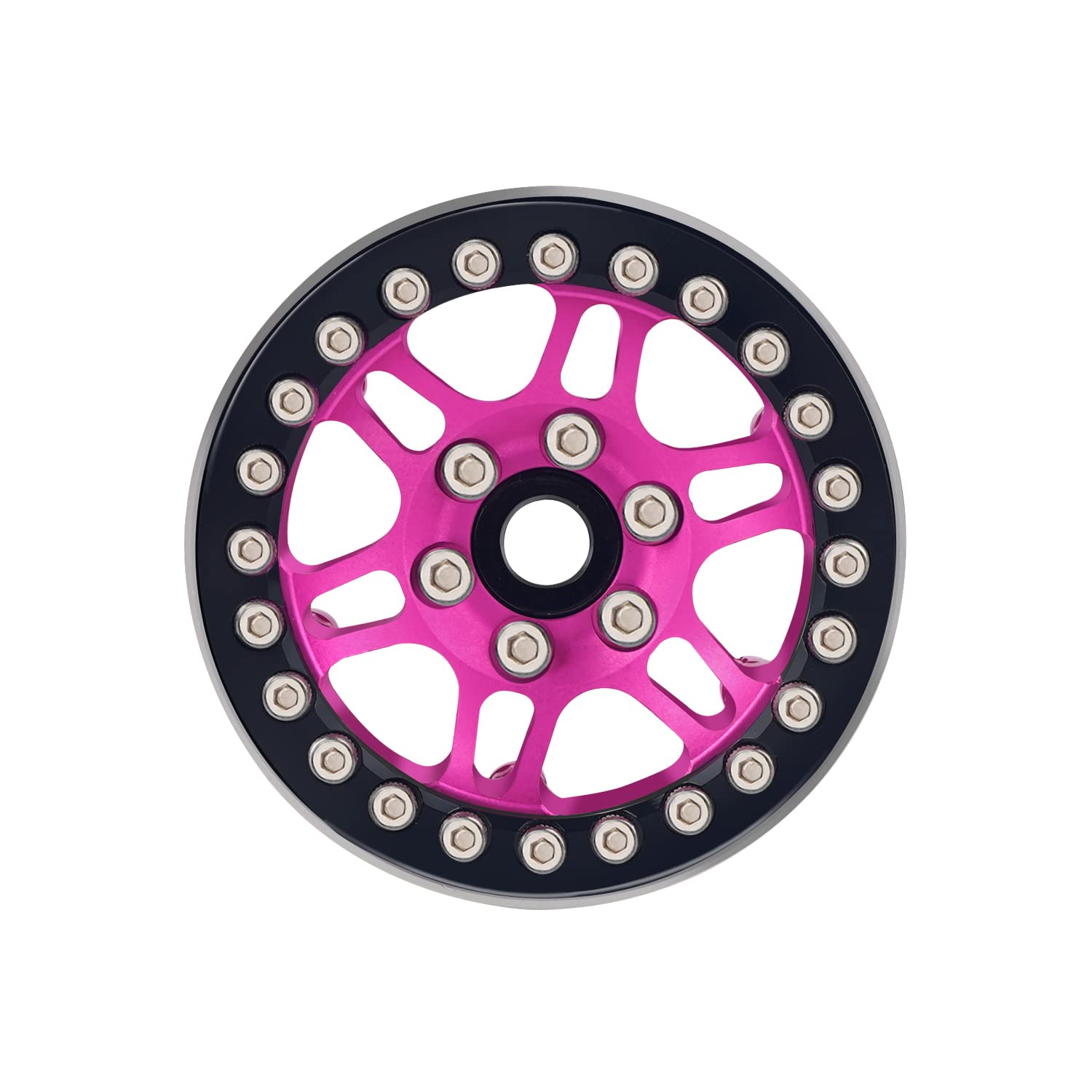 4PCS 1.9" Aluminum Beadlock Wheels For 1/10 RC Crawlers - Pink & Purple, Fits TRX4, SCX10, CC01