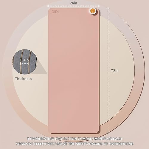 Miniatura 4 de Tapete de yoga con calefacción, temperatura ajustable, calentador de pies, alfombra de calefacción segura para invierno, adecuada para mantener el