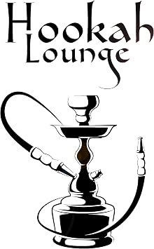 Large Vinyl Wall Decal Hookah Lounge Smoking Shisha Arabic Bar Stickers ig4108 Black