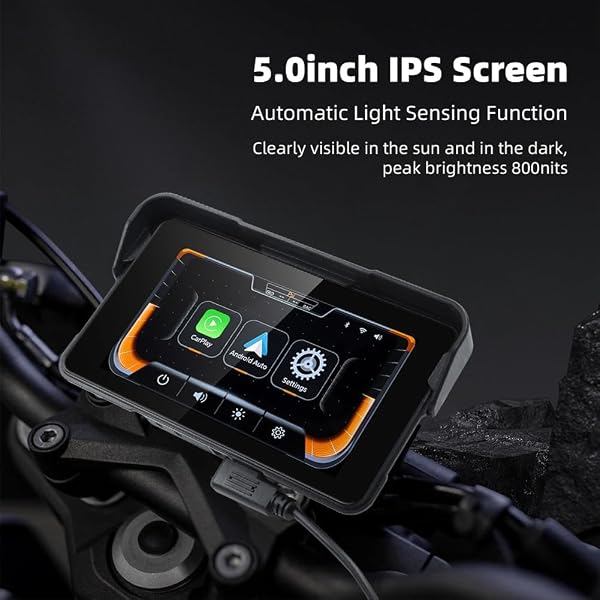 Pantalla de Navegación Digital Portátil para Motocicleta con CarPlay Moto Android Auto de 5.0 Pulgadas y Navegación Inalámbrica para Motocicleta. - 4