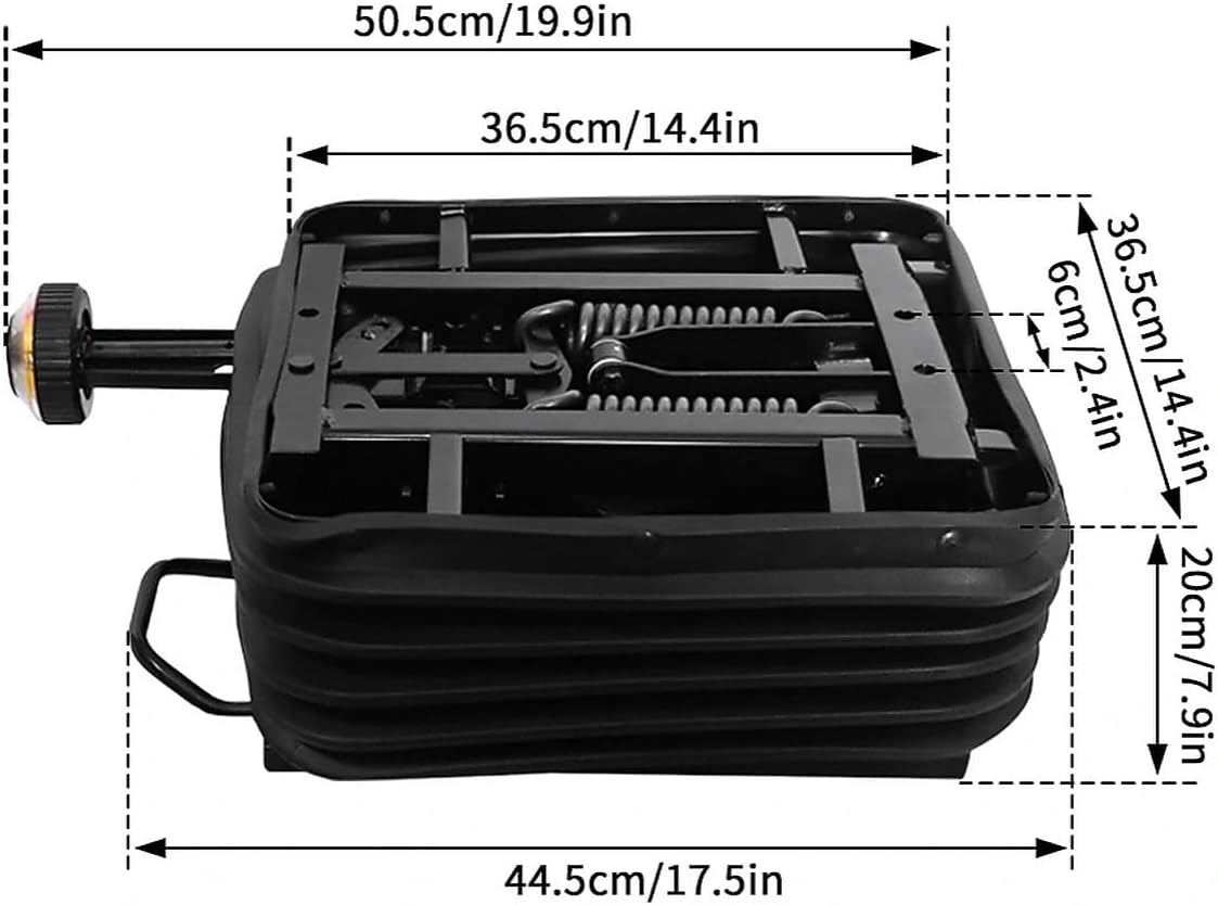 Heavy-Duty Adjustable Weight Seat Shock Absorber with Dust Cover, Shear Structure, Suitable for Trucks&Construction Vehicles