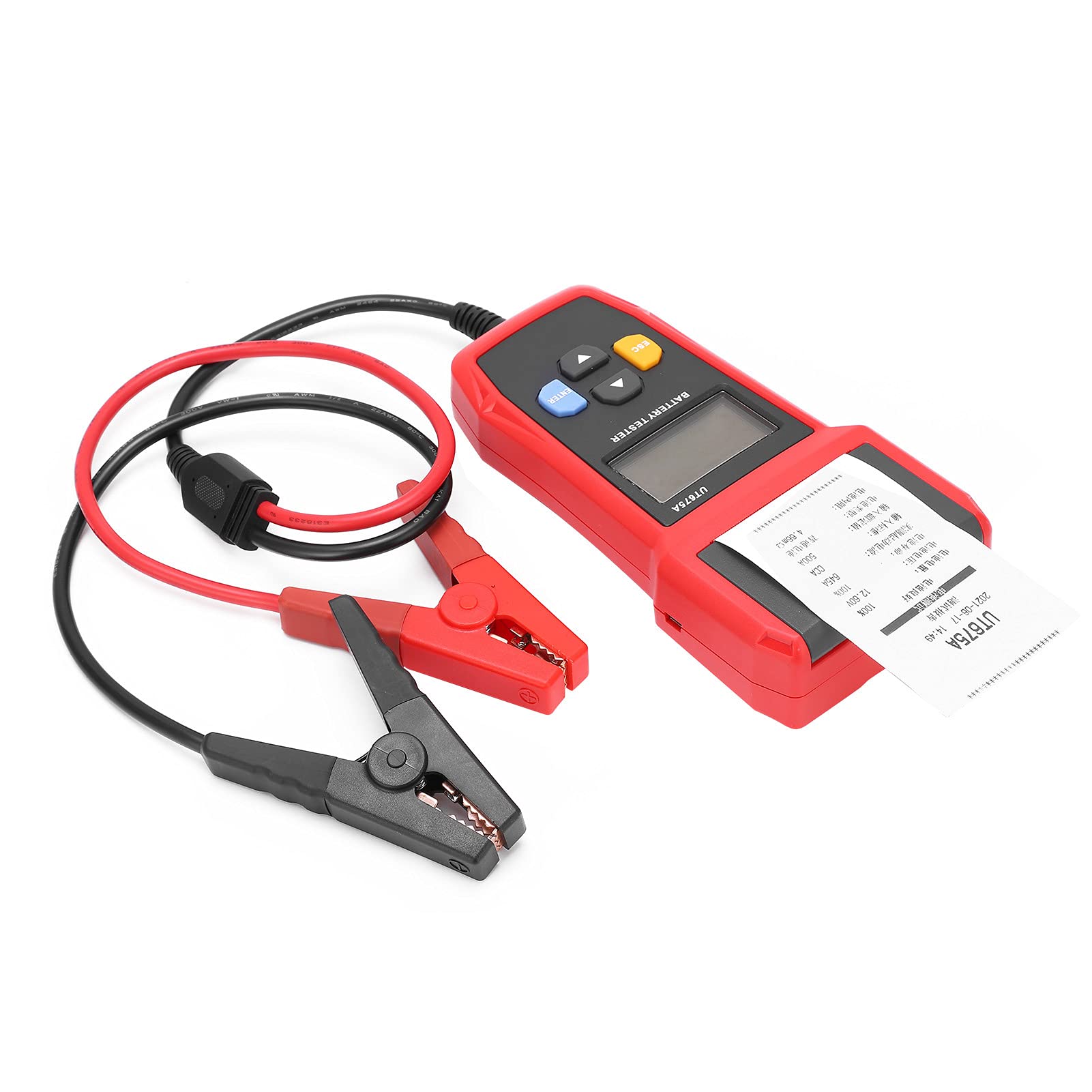 Probador de Batería de Coche UT675A, Indicador Digital con Función de Impresión para Vehículos de Gasolina y Diésel, Carcasa Ligera de ABS