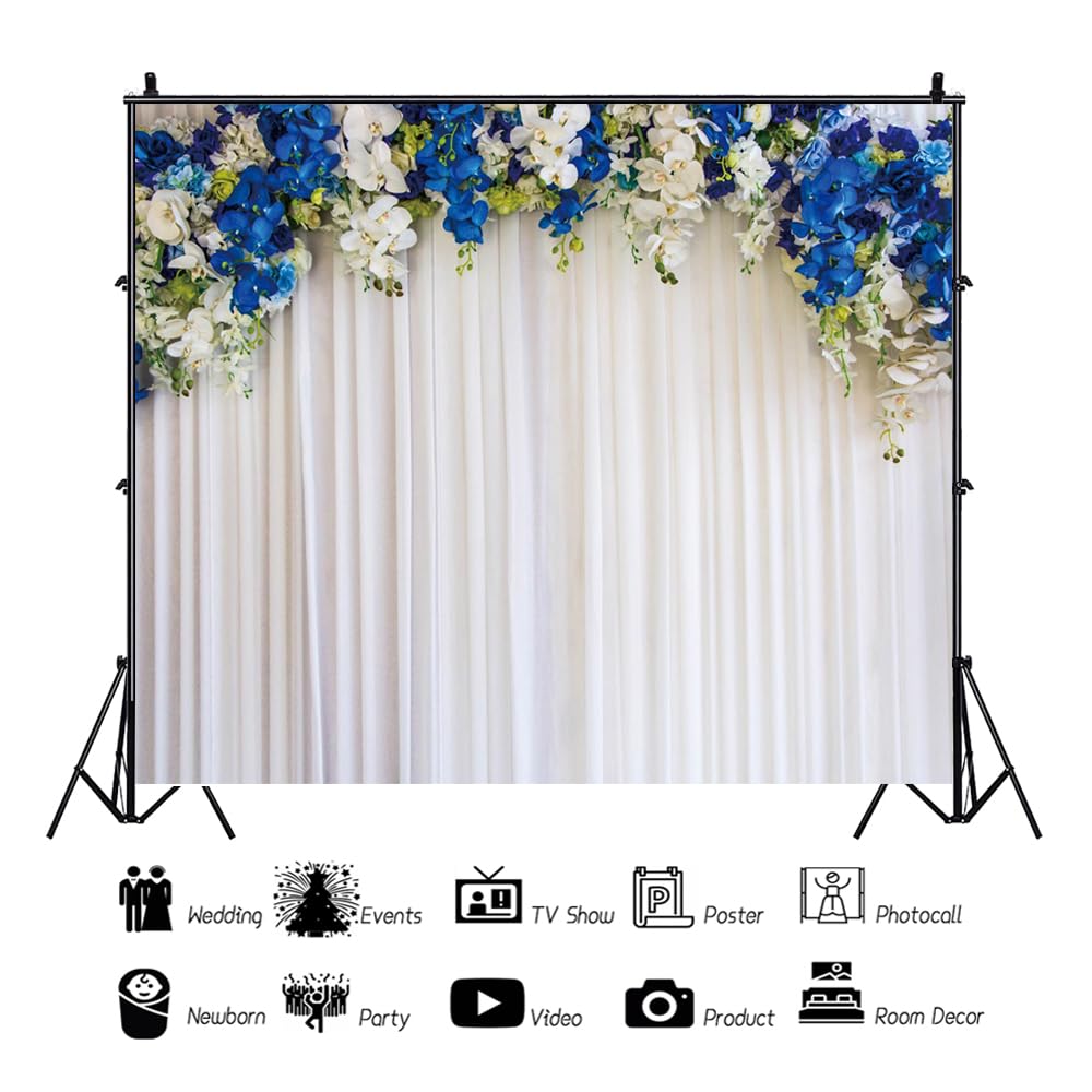 DASHAN 10x8ft Green White Floral Photo Backdrop DASHAN...
