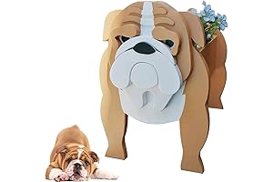 Adorable English Bulldog Planter:Quirky Dog Planter for Plant Lovers