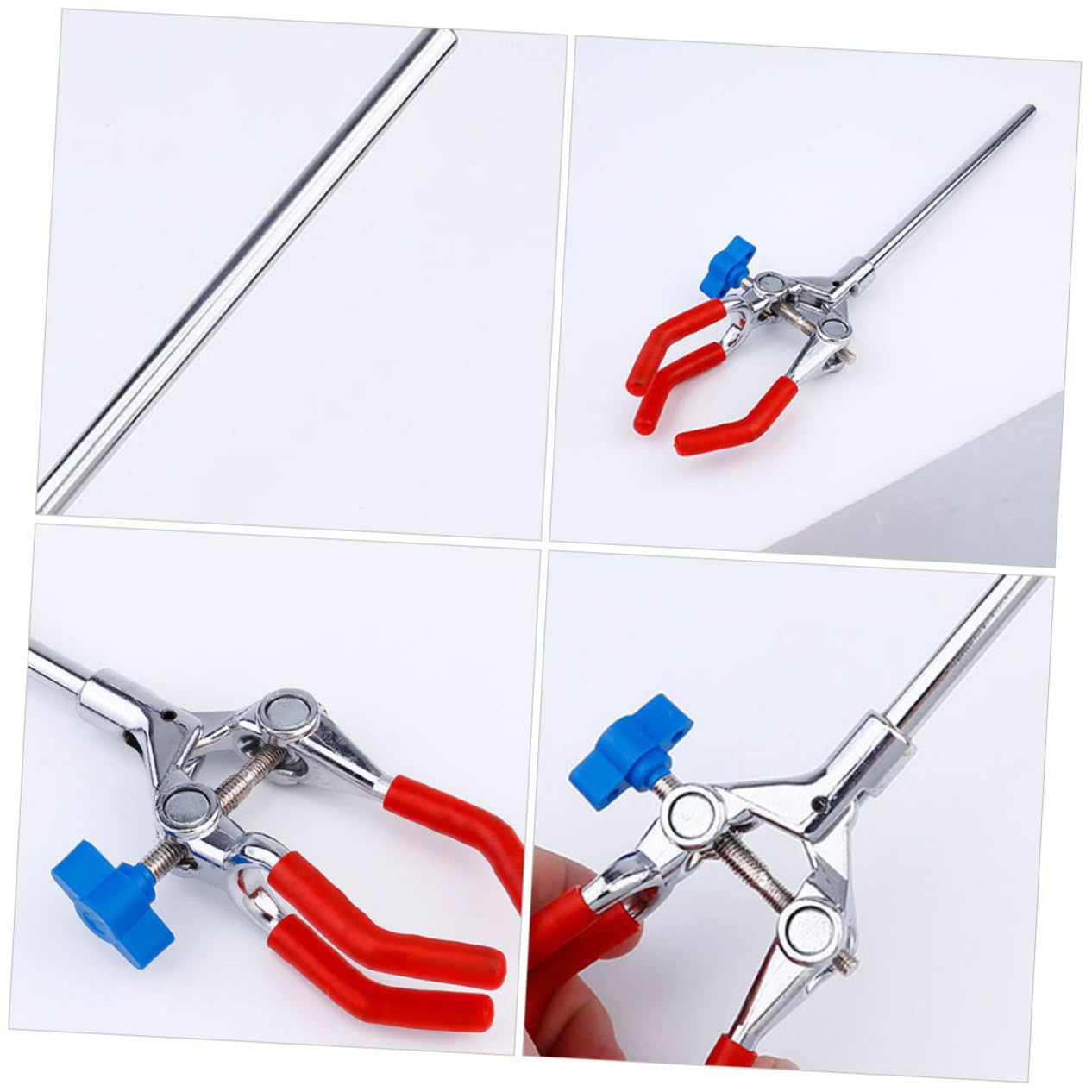 iplusmile 8piezas Abrazadera De Laboratorio De Acero Inoxidable Ajustable y Versátil Para Frascos y Tubos De Ensayo Herramienta Ligera y Práctica Para Uso Laboratorio