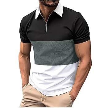 Amazon.com: Color Block Polo Shirts for Men 1/4 Zipper