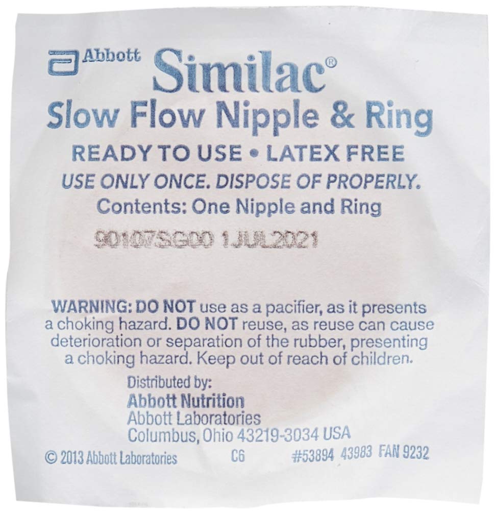 Similac Slow Flow Nipple and Ring, 10 pack