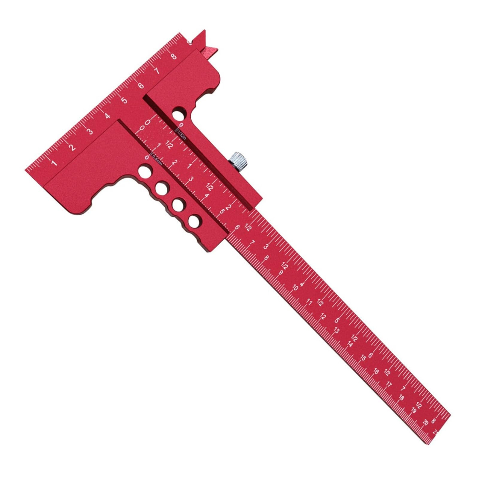 Aluminum Scribing Tool Multifunction Marking T Square Precisions Woodworking T Shaped Slide Ruler for DIYer Projects Square Ruler