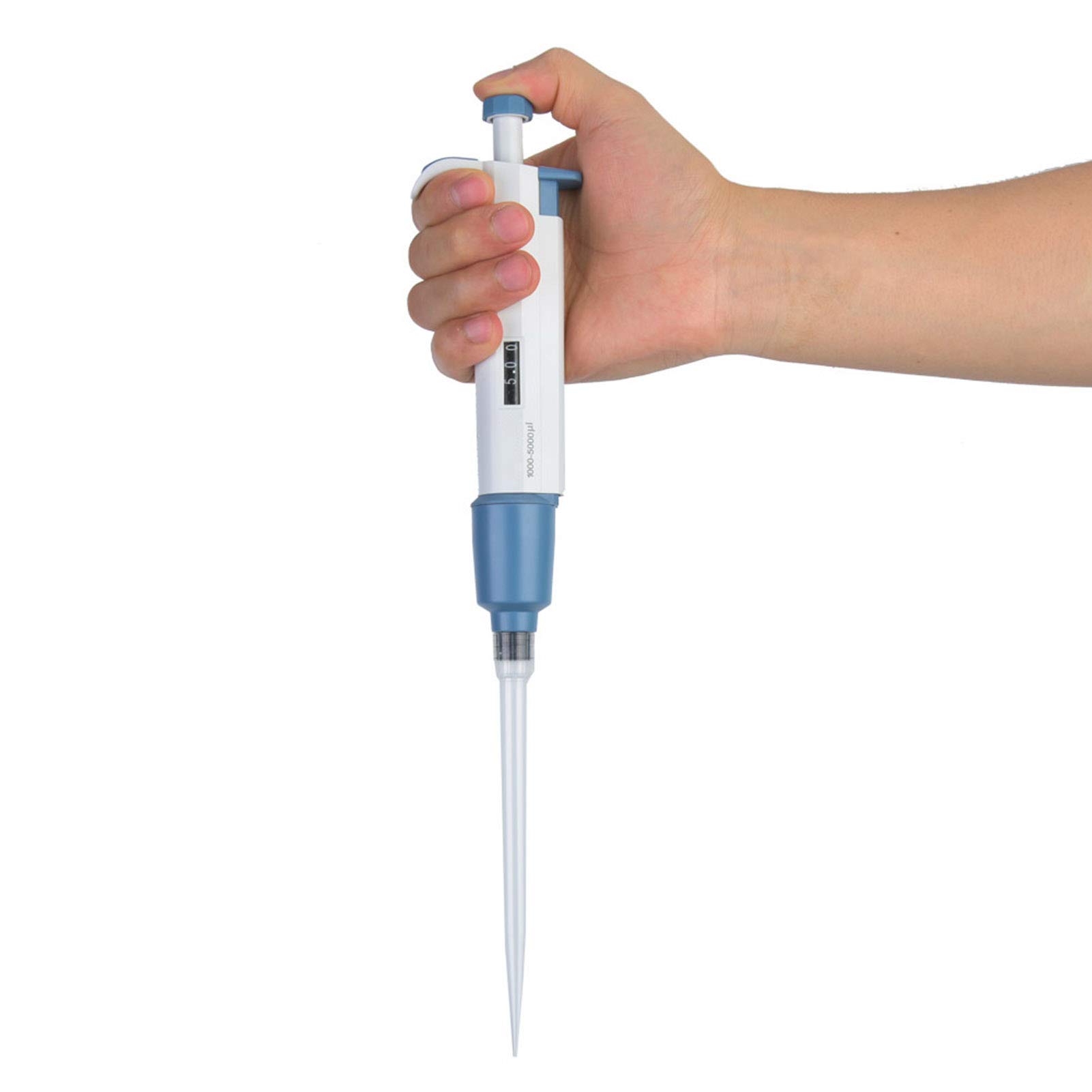 Akozon Micropipeta de volumen M5000 manual ajustable 1000-5000ul para pruebas de muestreo médico