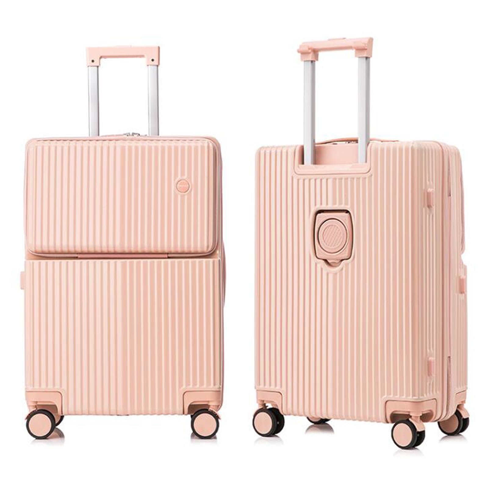 Meoky walizka kabinowa Walizka walizka walizka twarda skorupa lekka walizka gniazdo USB z walizką na napoje,Pink,S