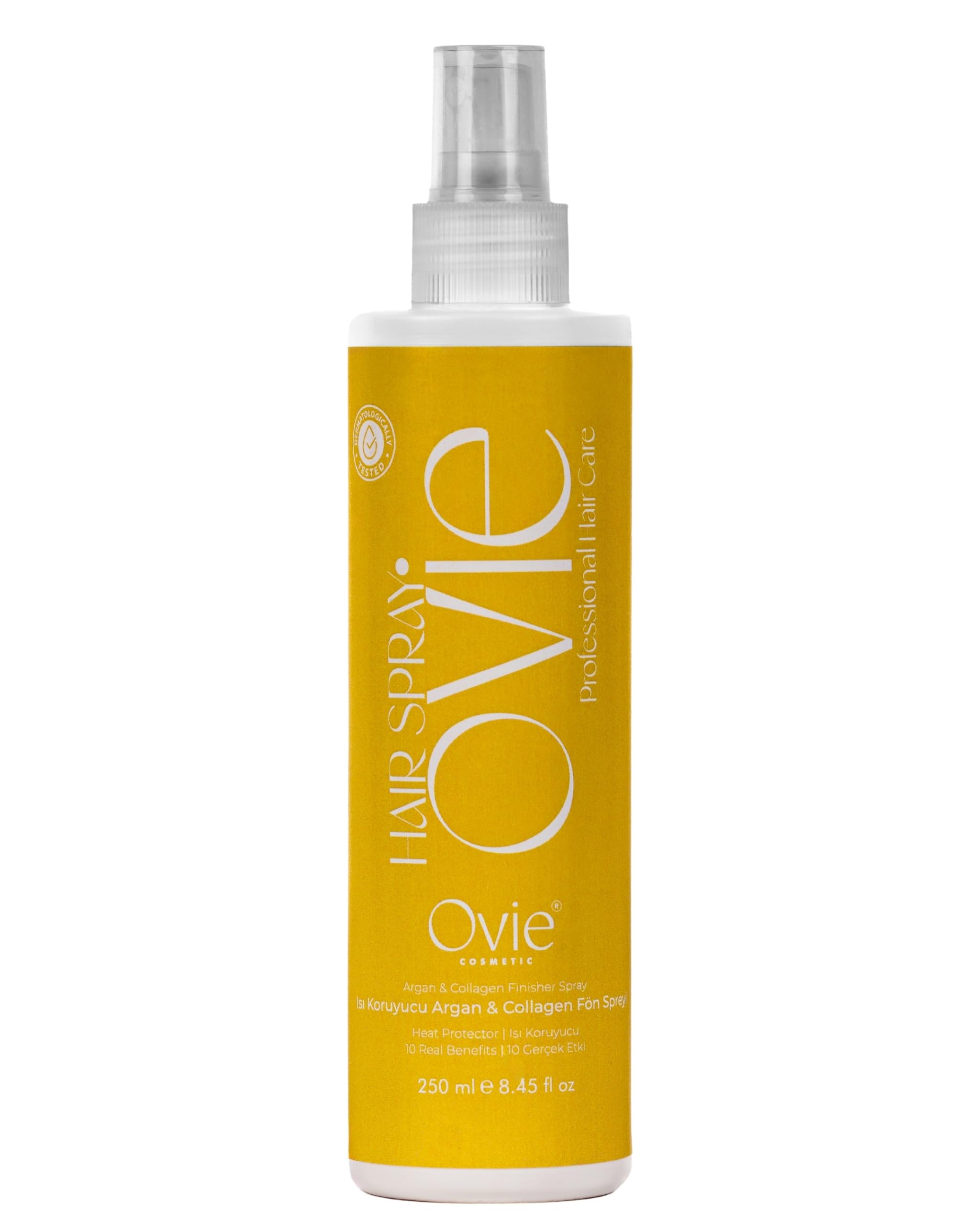 Ovie Cosmetic Isı Koruyucu Argan & Collagen Fön Spreyi, Yüksek Tutuculuk, 250 ml