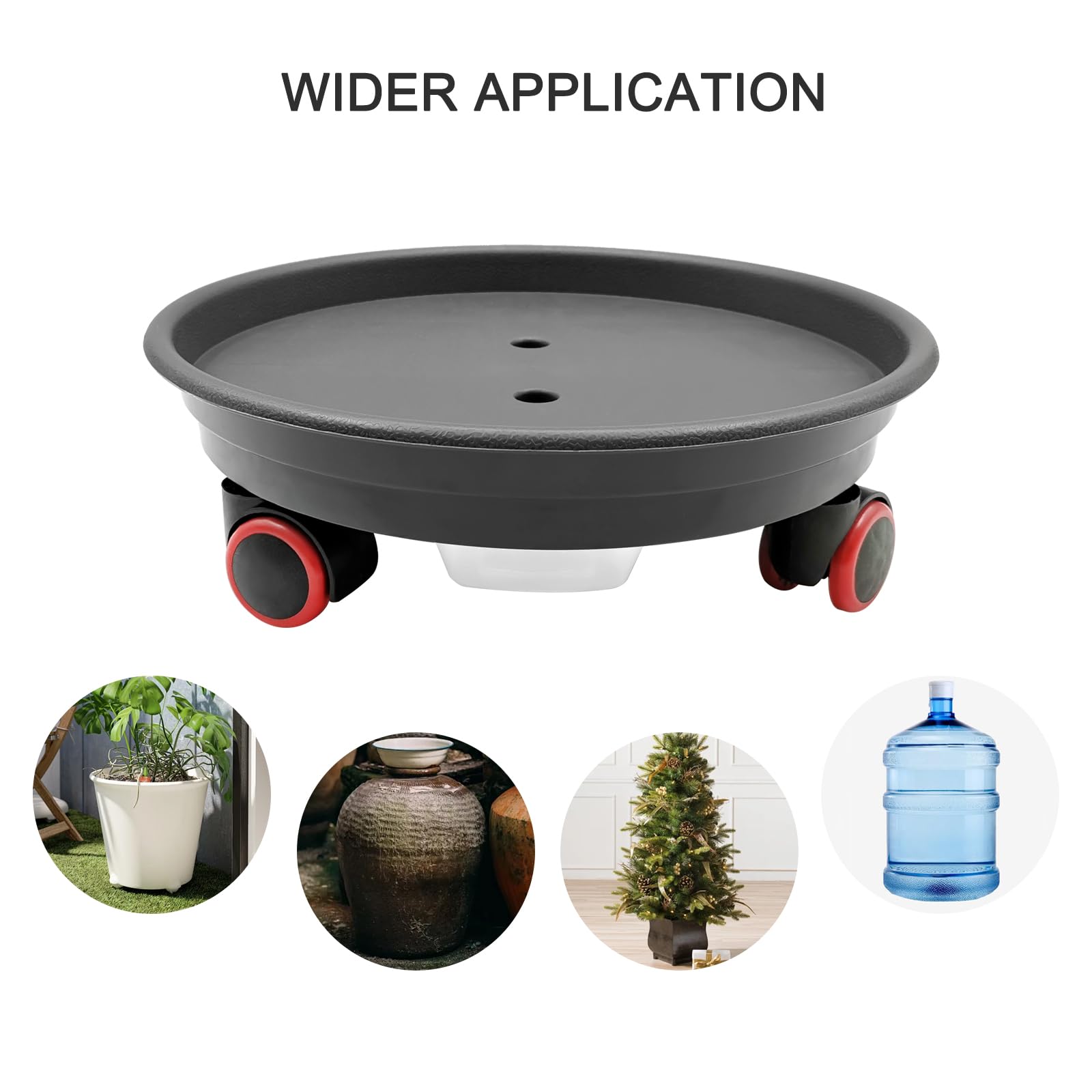 Lot de 2 bacs à plantes avec roulettes, capacité de charge de 36,3 kg, support de plantes de 30 cm, chariot robuste avec réservoir d'eau (gris foncé)
