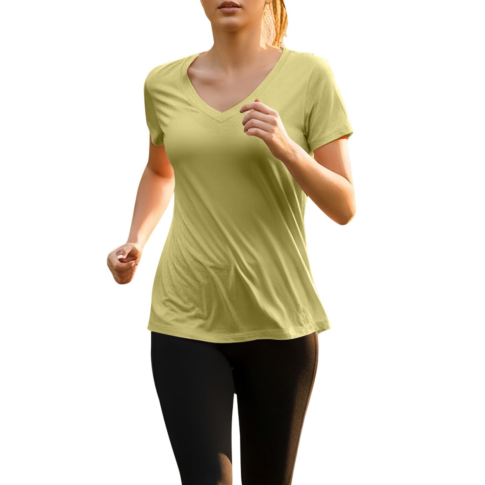 Sous-pull à enfiler pour femme : haut d'été léger à col V avec coques intégrées - 8