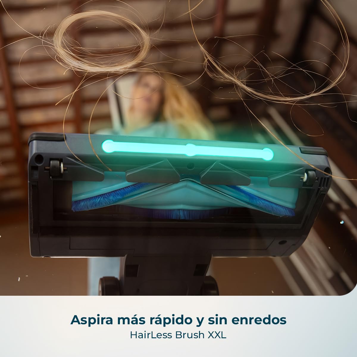 Cecotec Aspiradora Escoba sin Cable Conga Rockstar S50 Flex. 340W, Potencia Succión 135AW y 22kPa, Cepillo Antienredos Hairless XXL, Autonomía 45mins, Luz LED Verde, Tubo Flexible, Diseño Ligero