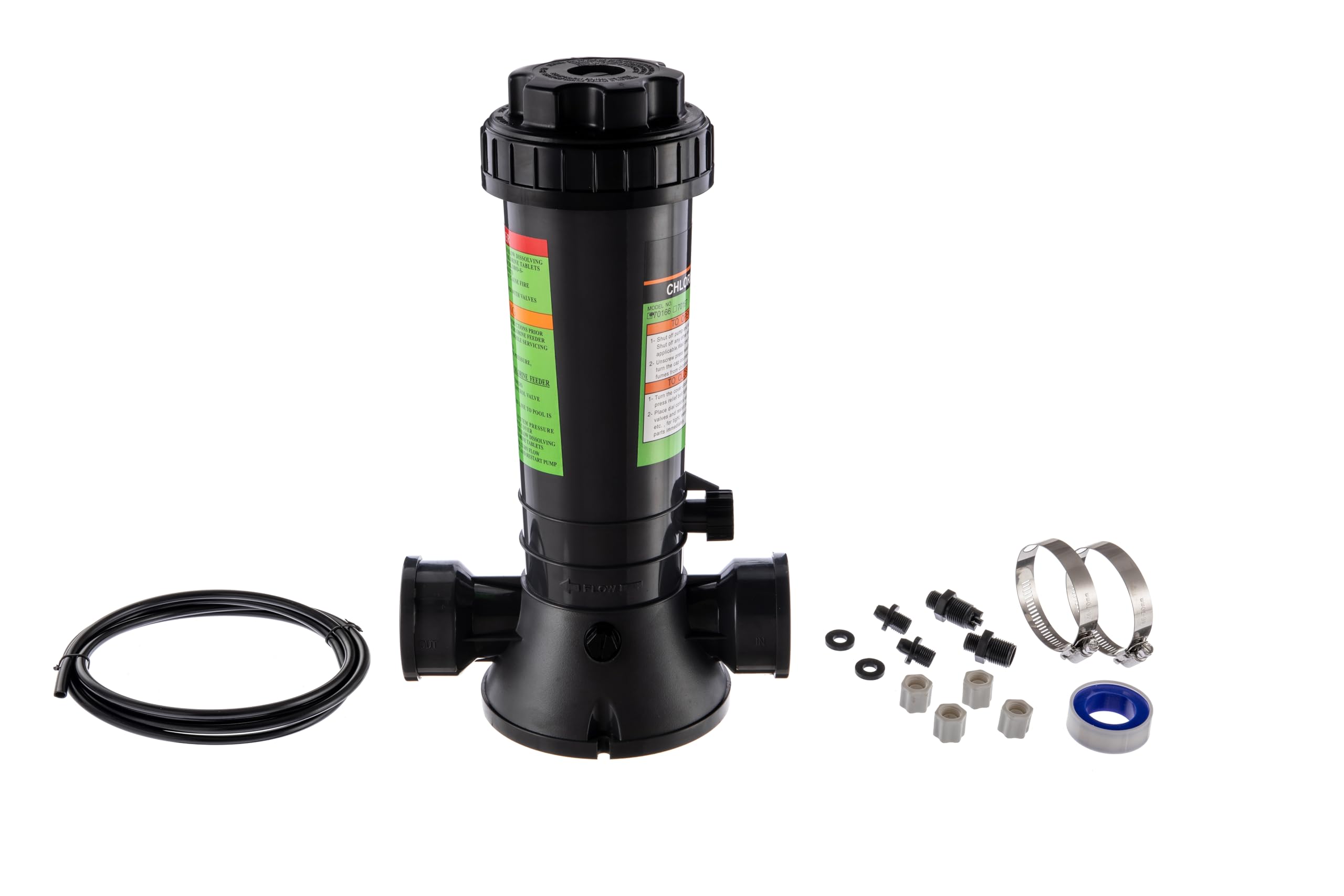 Clorador automático de piscina para piscinas sobre el suelo y enterradas, fuera de línea, dispensador de cloro soporta 4.2 libras, kit de instalación completo