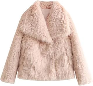 Women's Faux Fur Coat Long Sleeve Fluffy Jacket Open Front Furry Winter Warm Shaggy Short Coat Outwear Coat
