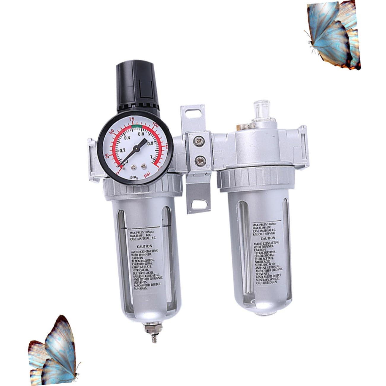 Homoyoyo Regolatore Aria con Separatore Scarico per Compressori e Strumenti Pneumatici Controllo Umidità e Pressione Aria