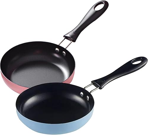 Miniatura 3 de Sartén pequeña, sartén de huevos de 4.7 pulgadas, resistente al calor, sartén antiadherente con asa, sartén redonda portátil para tortilla para