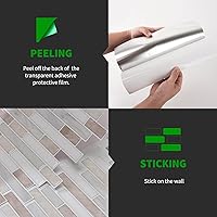 Vista 3 de LONGKING Protector contra salpicaduras de mármol despegable y adhesivo de 10 hojas para cocina, protector contra salpicaduras de azulejos