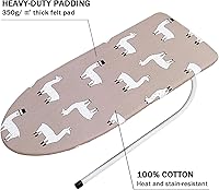 Vista 3 de Funda y almohadilla pequeña para tabla de planchar de 12 x 32 pulgadas, 3 pares de correas de cierre de velcro, bordes elásticos, mini cubierta