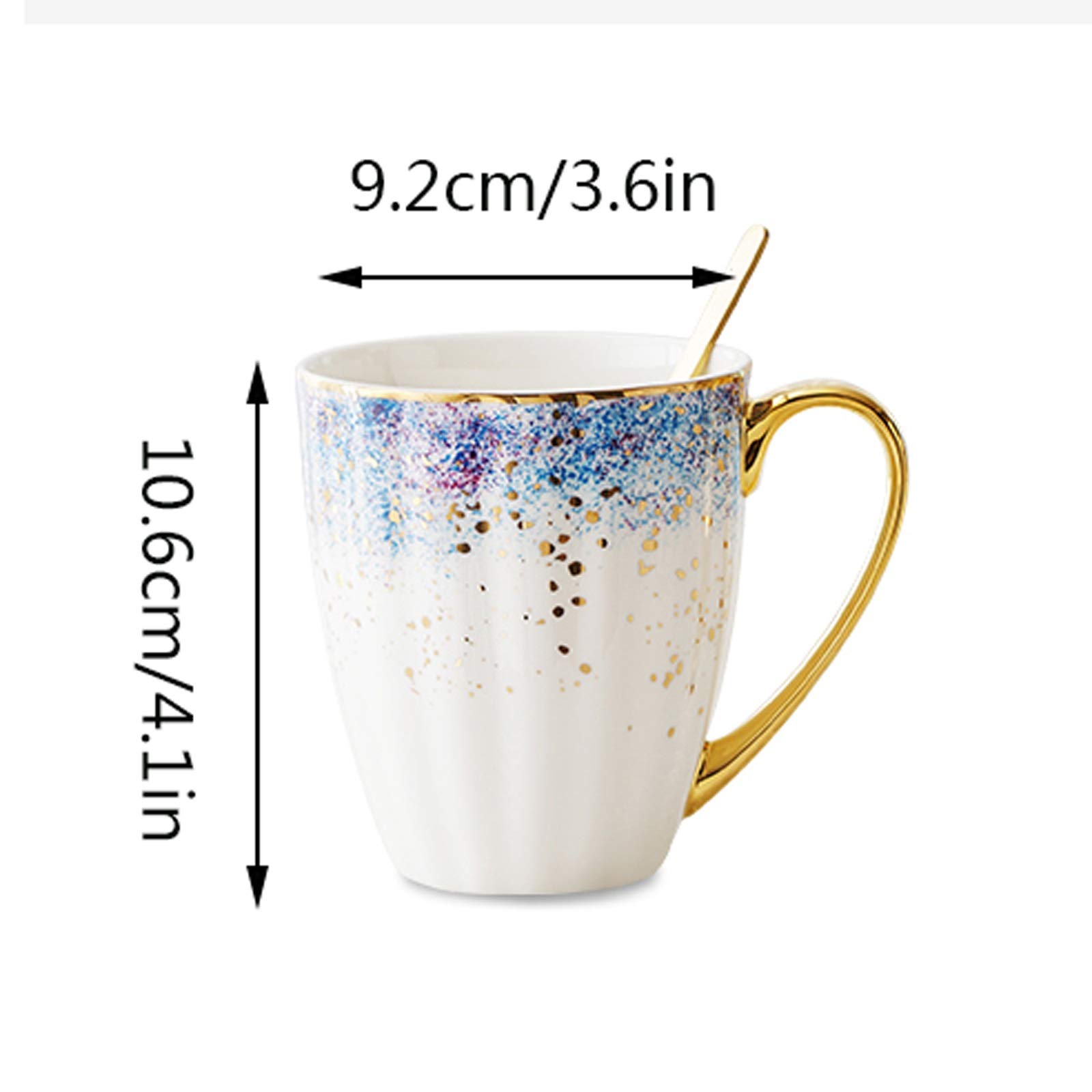 Generic Tazas de Café de Cerámica Tazas de Café de Cerámica de Gran Capacidad Tazas de Café de Cerámica Doméstica Tazas de Cuchara de Oficina 13,5 Onzas/Azul/400 Ml
